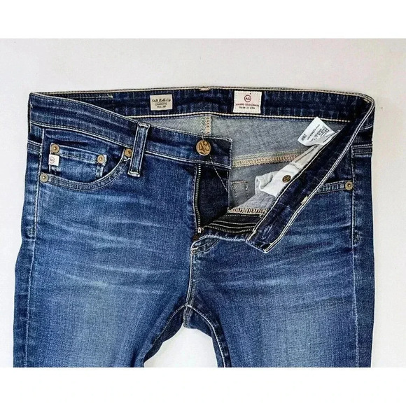 AG Adriano Goldschmied Size 28X26 Women Stilt Roll-Up Cigarette Blue Denim Jeans - Picture 10 of 13